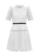Matchesfashion.com Self-portrait - Ruffled Dotted-tulle Mini Dress - Womens - White