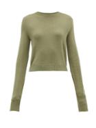 Matchesfashion.com Jil Sander - Ribbed Knit Wool Sweater - Womens - Khaki