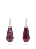 Matchesfashion.com Jade Jagger - Never Ending Ruby Diamond Drop Earrings - Womens - Pink