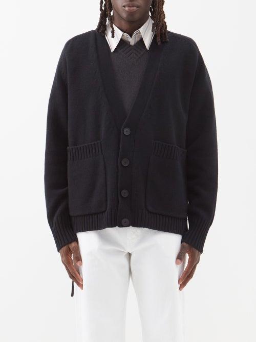 Studio Nicholson - V-neck Wool Cardigan - Mens - Black