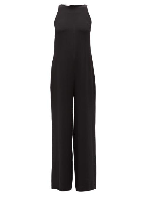 Matchesfashion.com La Collection - Andrea Silk-crepe Wide-leg Jumpsuit - Womens - Black