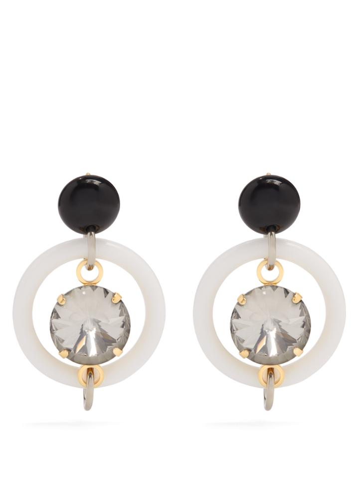 Marni Crystal-embellished Hoop Drop Earrings