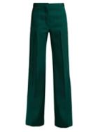 Matchesfashion.com Rochas - Tailored Wool Trousers - Womens - Dark Green