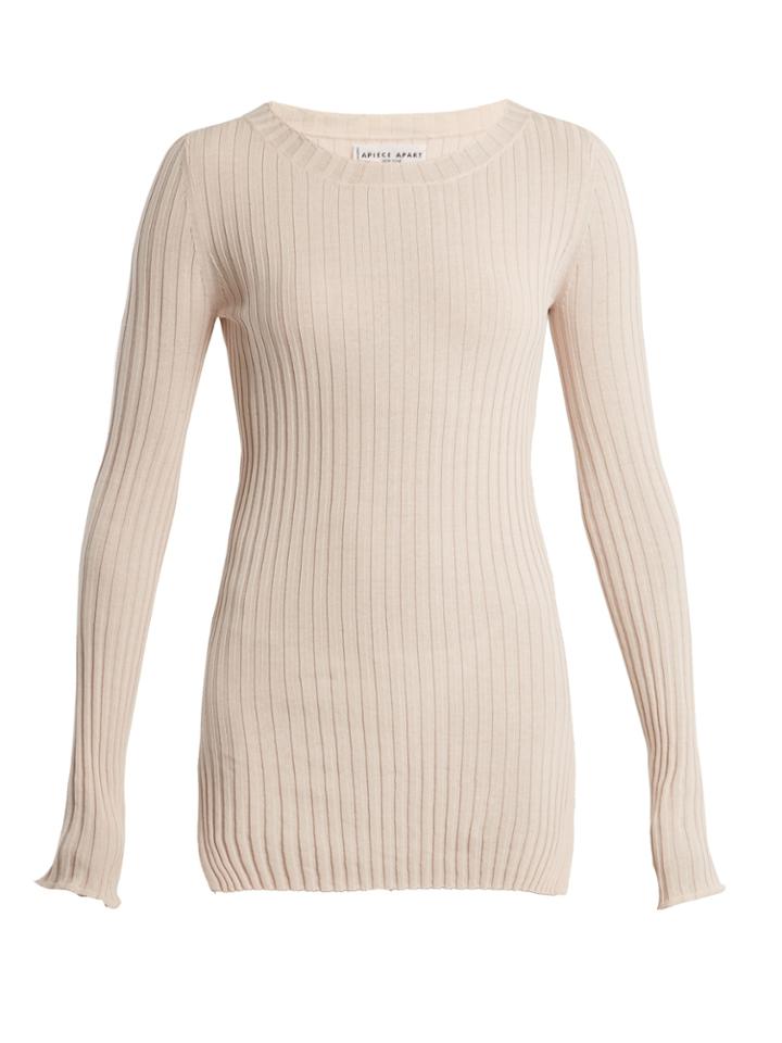 Apiece Apart Second Skin Ribbed-knit Cotton Top