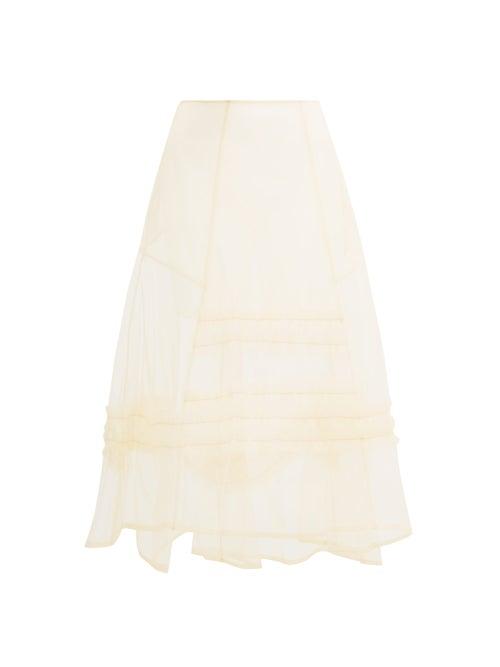 Matchesfashion.com Molly Goddard - Alva Frilled Tulle Skirt - Womens - Cream