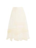 Matchesfashion.com Molly Goddard - Alva Frilled Tulle Skirt - Womens - Cream