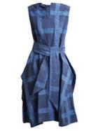 Vivienne Westwood Anglomania Lotus Checked Tie-waist Cotton Dress