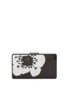 Matchesfashion.com Valentino - Flower Embellished Plexiglass Minaudiere Clutch - Womens - Black White