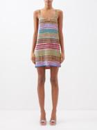 Ashish - Striped Sequinned Georgette Mini Dress - Womens - Multi