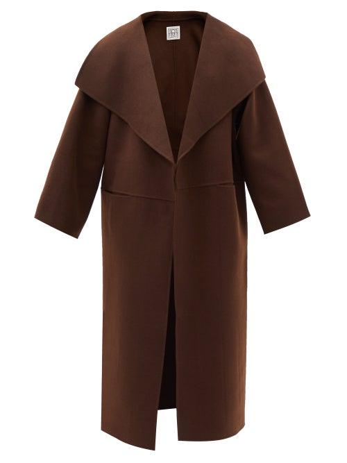 Matchesfashion.com Totme - Annecy Double-faced Wool-blend Coat - Womens - Brown