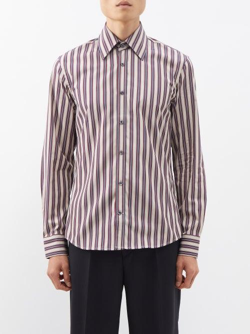 Ben Cobb X Tiger Of Sweden - Frau Striped-cotton Shirt - Mens - Beige Multi
