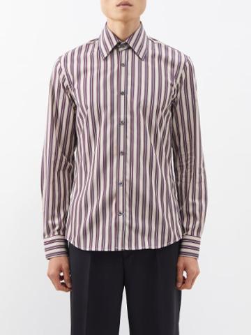 Ben Cobb X Tiger Of Sweden - Frau Striped-cotton Shirt - Mens - Beige Multi