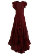 Giambattista Valli Deep V-neck Silk-georgette Gown