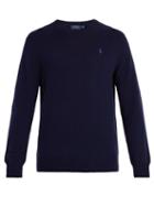 Matchesfashion.com Polo Ralph Lauren - Logo Embroidered Cashmere Sweater - Mens - Navy