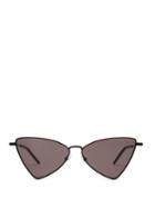Matchesfashion.com Saint Laurent - Jerry Triangular Frame Metal Sunglasses - Womens - Black