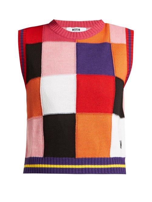 Matchesfashion.com Msgm - Multicoloured Patchwork Knit Sweater - Womens - Multi