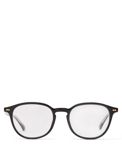 Matchesfashion.com Gucci - Round Frame Acetate Glasses - Mens - Black