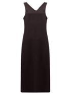 Matchesfashion.com Raey - High V Neck Silk Midi Dress - Womens - Black