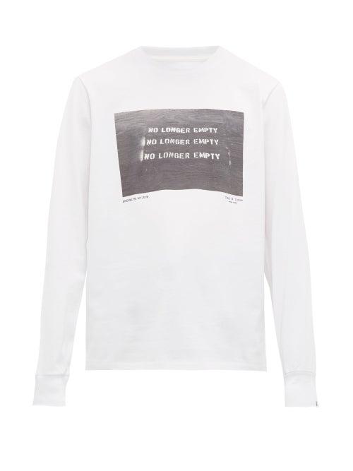 Matchesfashion.com Rag & Bone - Logo Print Long Sleeve Cotton T Shirt - Mens - White