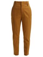 Matchesfashion.com Isabel Marant Toile - Dysart High Rise Cotton Chino Trousers - Womens - Camel