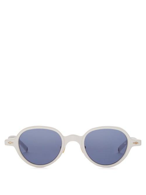 Matchesfashion.com Jacques Marie Mage - Clark Round Acetate Sunglasses - Mens - White