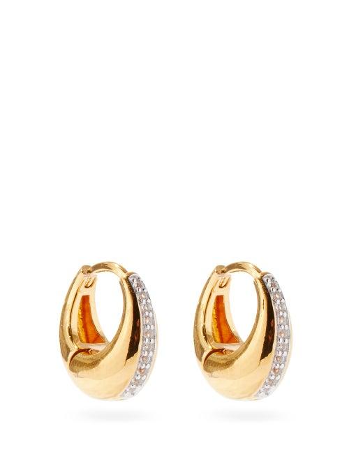 Matchesfashion.com Otiumberg - Graduated Topaz & 14kt Gold-vermeil Hoop Earrings - Womens - Crystal