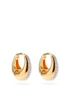 Matchesfashion.com Otiumberg - Graduated Topaz & 14kt Gold-vermeil Hoop Earrings - Womens - Crystal