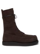 Matchesfashion.com The Row - Patty Lace Up Suede Boots - Womens - Dark Brown