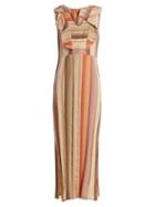 Matchesfashion.com Ace & Jig - Magdalena V Neck Striped Cotton Blend Dress - Womens - Multi