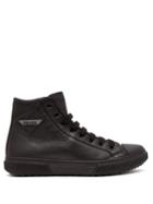 Matchesfashion.com Prada - Logo Patch High Top Leather Sneakers - Mens - Black