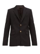 Matchesfashion.com Givenchy - Logo Button Single Breasted Twill Blazer - Mens - Black