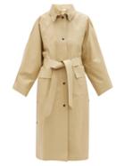 Matchesfashion.com Kassl Editions - Press-stud Belted Cotton-blend Raincoat - Womens - Beige