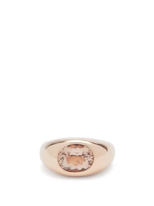 Matchesfashion.com Jacquie Aiche - Dome Morganite & 14kt Rose Gold Ring - Womens - Gold