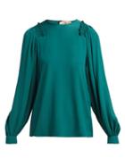 Matchesfashion.com No. 21 - Ruffled Long Sleeve Blouse - Womens - Dark Green