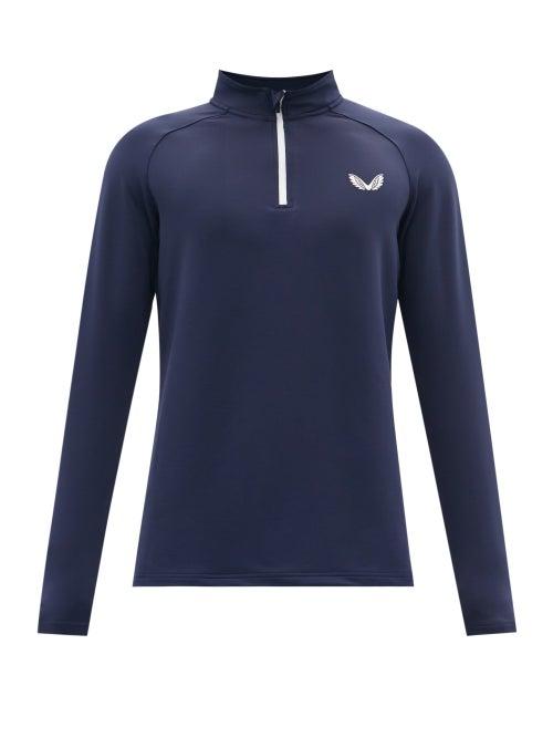 Matchesfashion.com Castore - Pro Tek Quarter-zip Technical-jersey Track Top - Mens - Navy