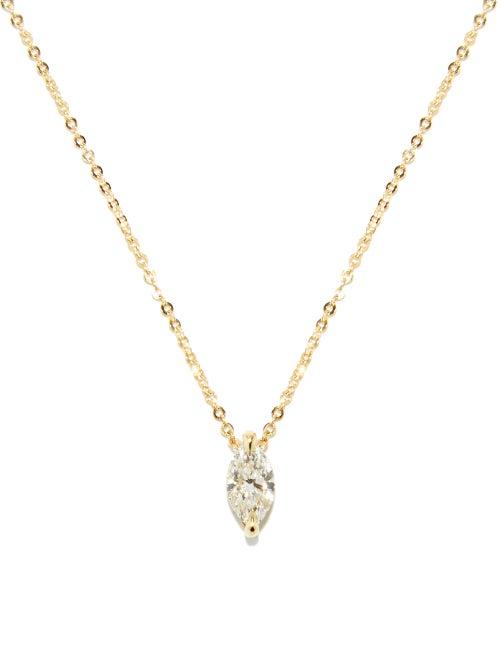 Matchesfashion.com Katkim - Ternal Marquise Diamond & 18kt Gold Necklace - Womens - Yellow Gold