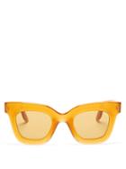 Matchesfashion.com Lapima - Lisa X Oversized Square Acetate Sunglasses - Womens - Light Yellow