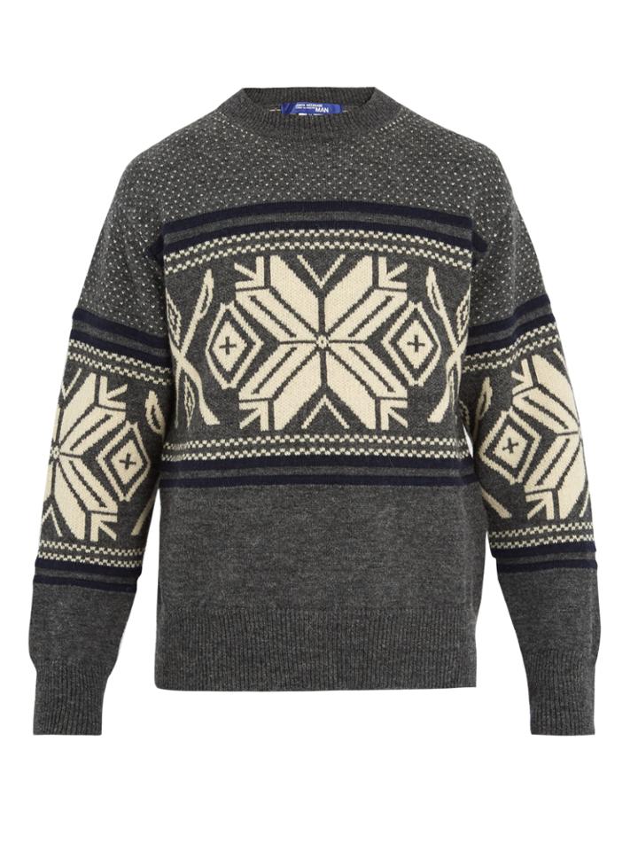 Junya Watanabe Snow-pattern Wool-blend Sweater
