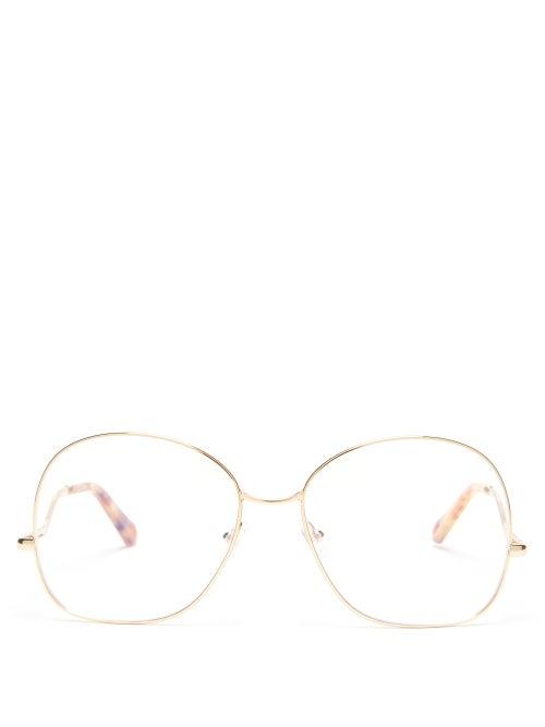Matchesfashion.com Chlo - Willis Round Metal Glasses - Womens - Gold