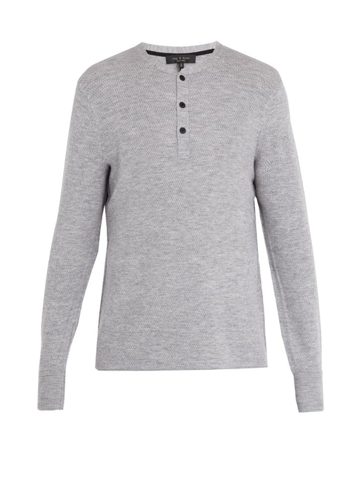 Rag & Bone Gregory Long-sleeved Wool-blend Henley Top