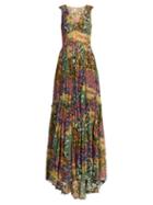 Matchesfashion.com Missoni - Floral Print Silk Dress - Womens - Yellow Print