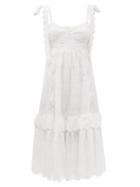 Matchesfashion.com Loveshackfancy - Antonella Broderie-anglaise Cotton Sun Dress - Womens - White