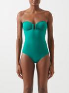 Eres - Cassiope Strapless Swimsuit - Womens - Emerald