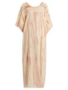 Matchesfashion.com Mafalda Von Hessen - Spotted Stripe Print Cotton Dress - Womens - Pink Multi
