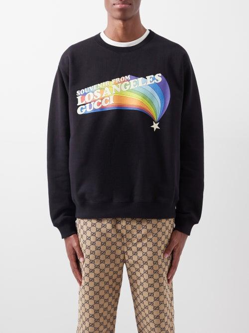 Gucci - Souvenir From Los Angeles Cotton-jersey Sweatshirt - Mens - Black Multi