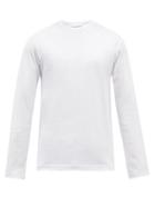 Comme Des Garons Shirt - Logo-print Cotton-jersey Long-sleeved T-shirt - Mens - White