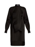 Matchesfashion.com Givenchy - Pleated Ruffle Cotton Shirtdress - Womens - Black