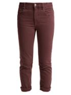 Matchesfashion.com Isabel Marant Toile - Fliff Mid Rise Slim Fit Cropped Jeans - Womens - Burgundy