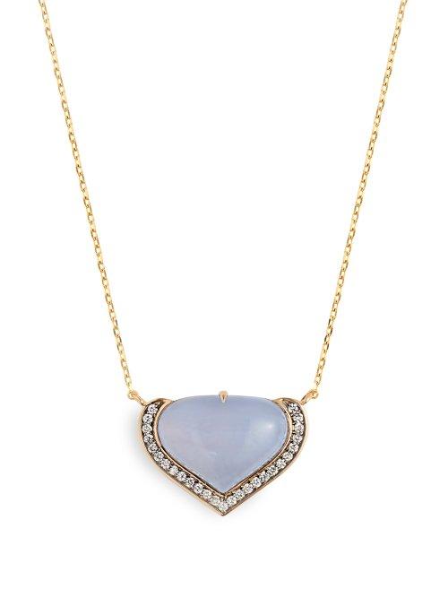 Matchesfashion.com Noor Fares - Vishuddha Diamond & 18kt Gold Necklace - Womens - Grey