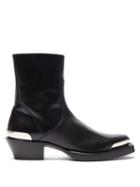 Matchesfashion.com Vetements - Toe Cap Leather Ankle Boots - Mens - Black